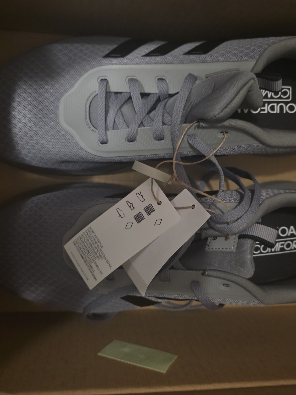 adidas Light Gray Running Shoes with Black Stripes